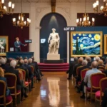 Busy Auction Room Scene