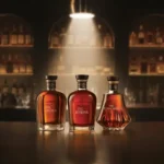 Three Whiskey bottles