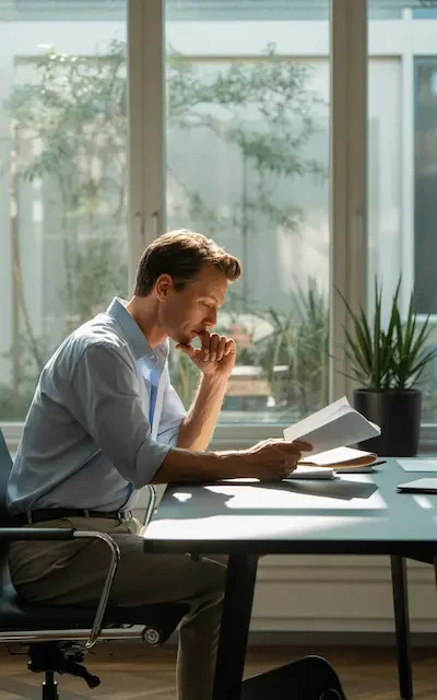 A relaxed professional at work
